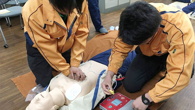 AEDを使用した救命講習